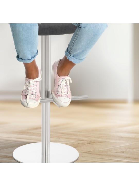 Set 2 scaune de bar Cadiz tesatura otel inoxidabil, gri închis