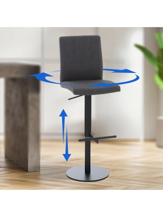 Set 2 scaune de bar tesatura Cadiz, gri închis Set 2 scaune de bar tesatura Cadiz, gri închis