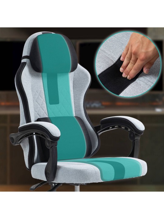 Scaun birou Miltona stofa, gri/negru Scaun birou Miltona stofa, gri/negru