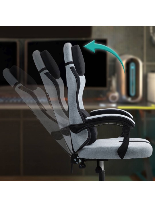 Scaun birou Miltona stofa, gri/negru Scaun birou Miltona stofa, gri/negru