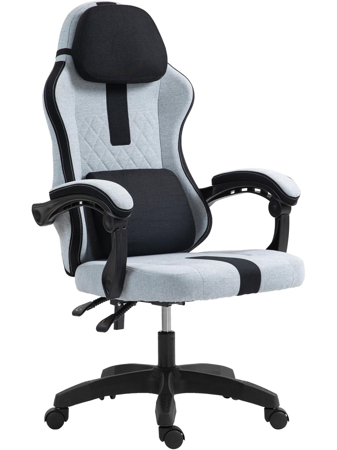 Scaun birou Miltona stofa, gri/negru