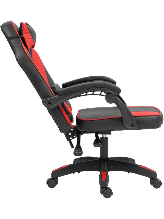 Scaun de birou Orkney imitatie piele, negru/roșu