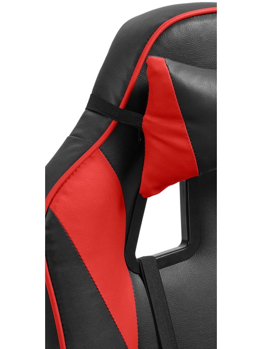 Scaun de birou Orkney imitatie piele, negru/roșu