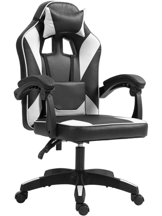 Scaun de birou Orkney imitatie piele, negru/alb