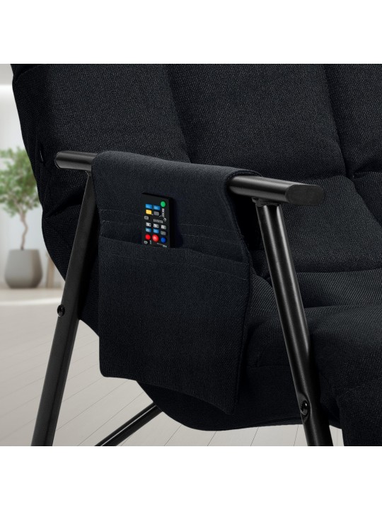 Scaun balansoar Cathy stofa, negru