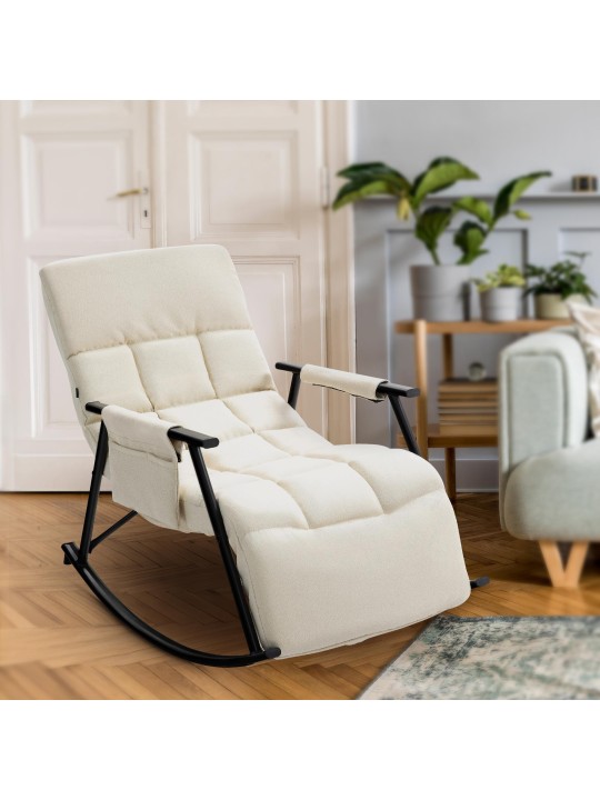 Scaun balansoar Cathy stofa, crem