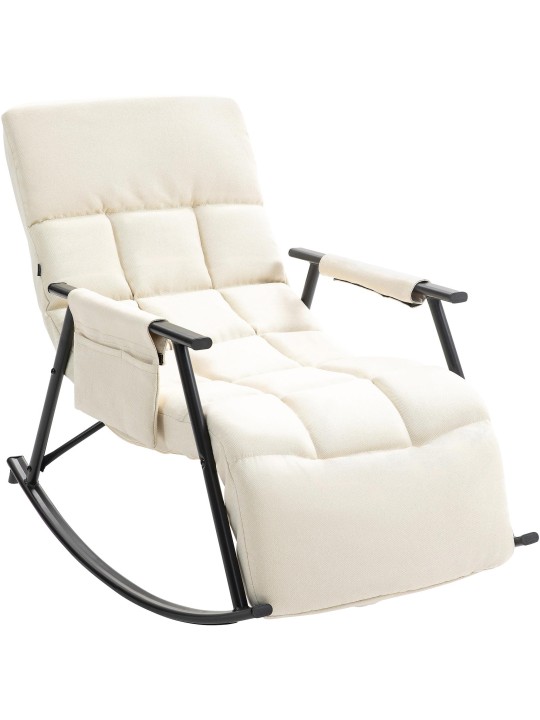 Scaun balansoar Cathy stofa, crem