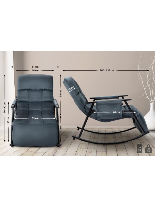 balansoar Cathy catifea, gri închis