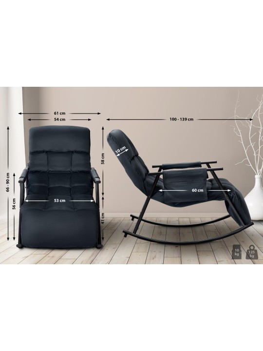 balansoar Cathy catifea, negru