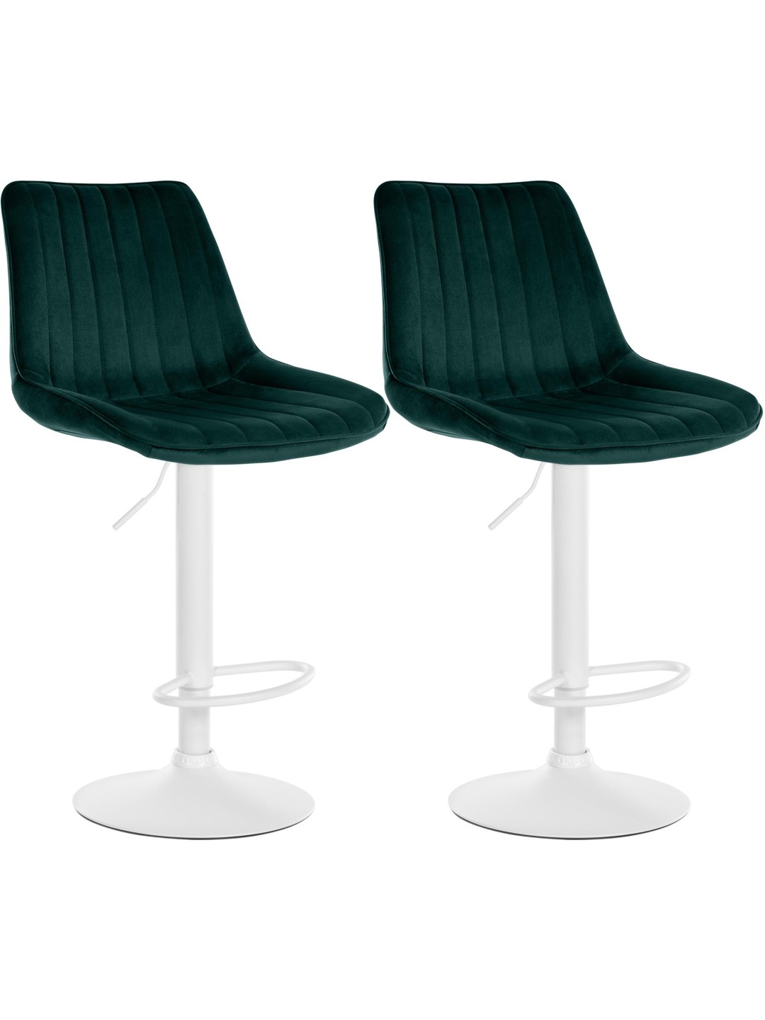 Set 2 taburete de bar Toni catifea, verde