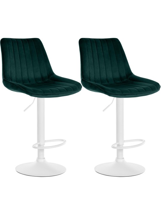 Set 2 taburete de bar Toni catifea, verde