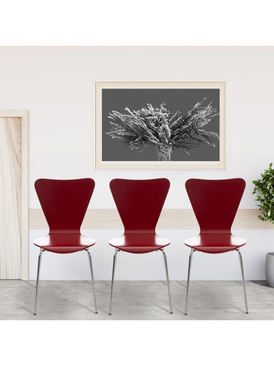 Set de 4 scaune vizitator Calisto, roșu