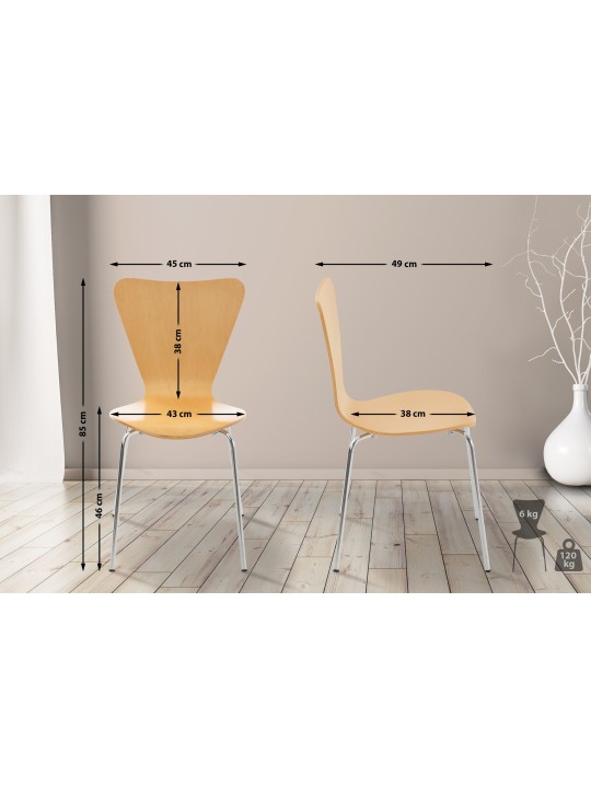 Set de 4 scaune vizitator Calisto, natural