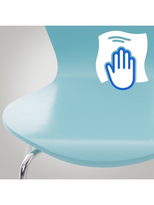 Set de 4 scaune vizitator Calisto, albastru deschis