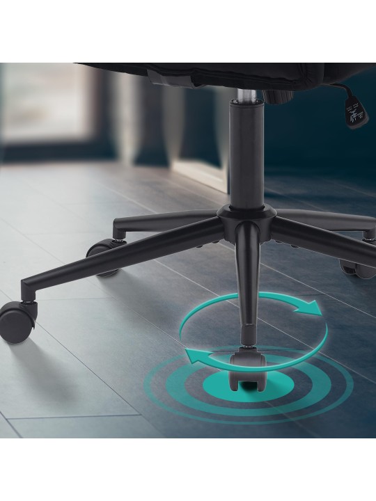 Scaun de birou catifea Kingman, negru