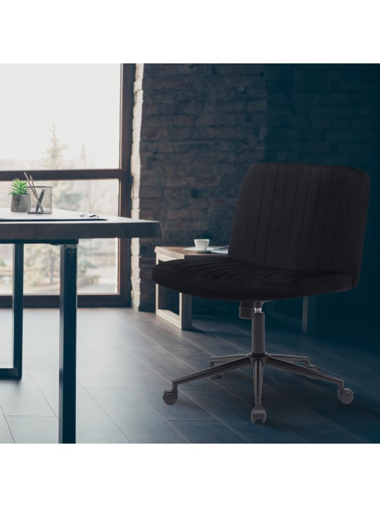 Scaun de birou catifea Kingman, negru