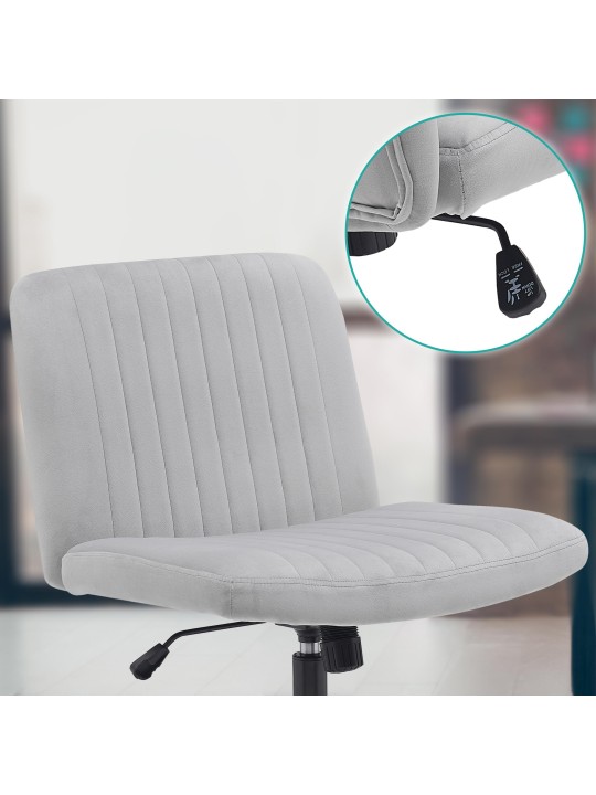 Scaun de birou catifea Kingman, gri deschis