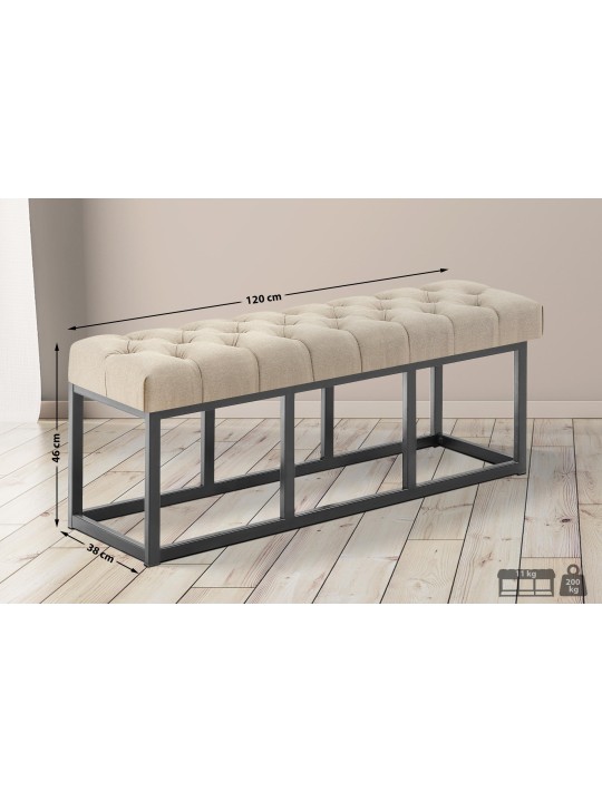 Bancă Amun țesătură B120, taupe