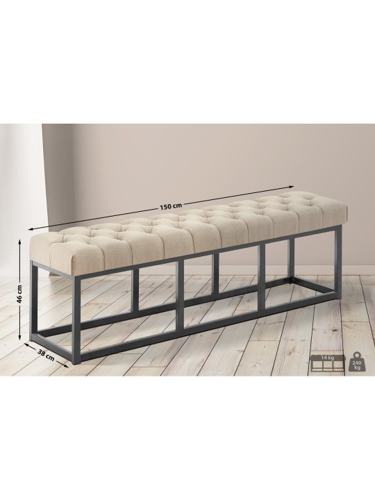 Bancă Amun țesătură B150, taupe