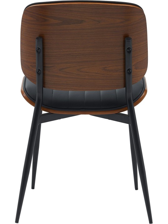 Scaun vizitator Tiffin imitatie piele, nuc/negru