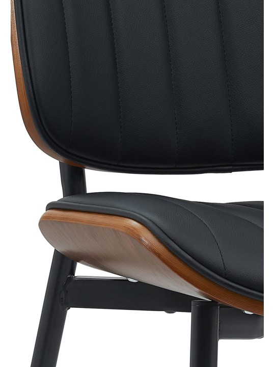 Scaun vizitator Tiffin imitatie piele, nuc/negru