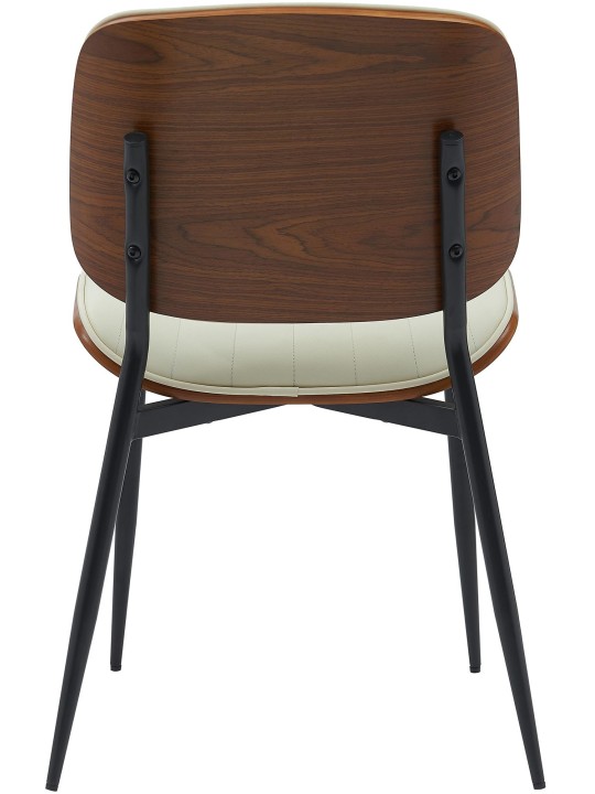 Scaun vizitator Tiffin imitatie piele, nuc/crem