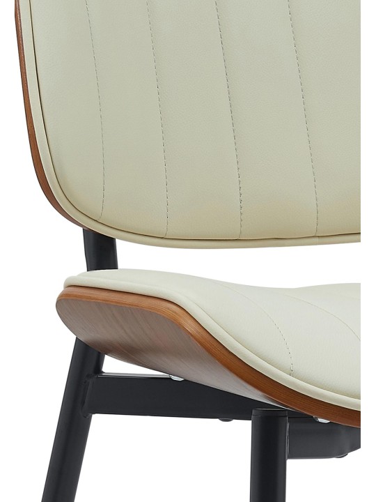 Scaun vizitator Tiffin imitatie piele, nuc/crem