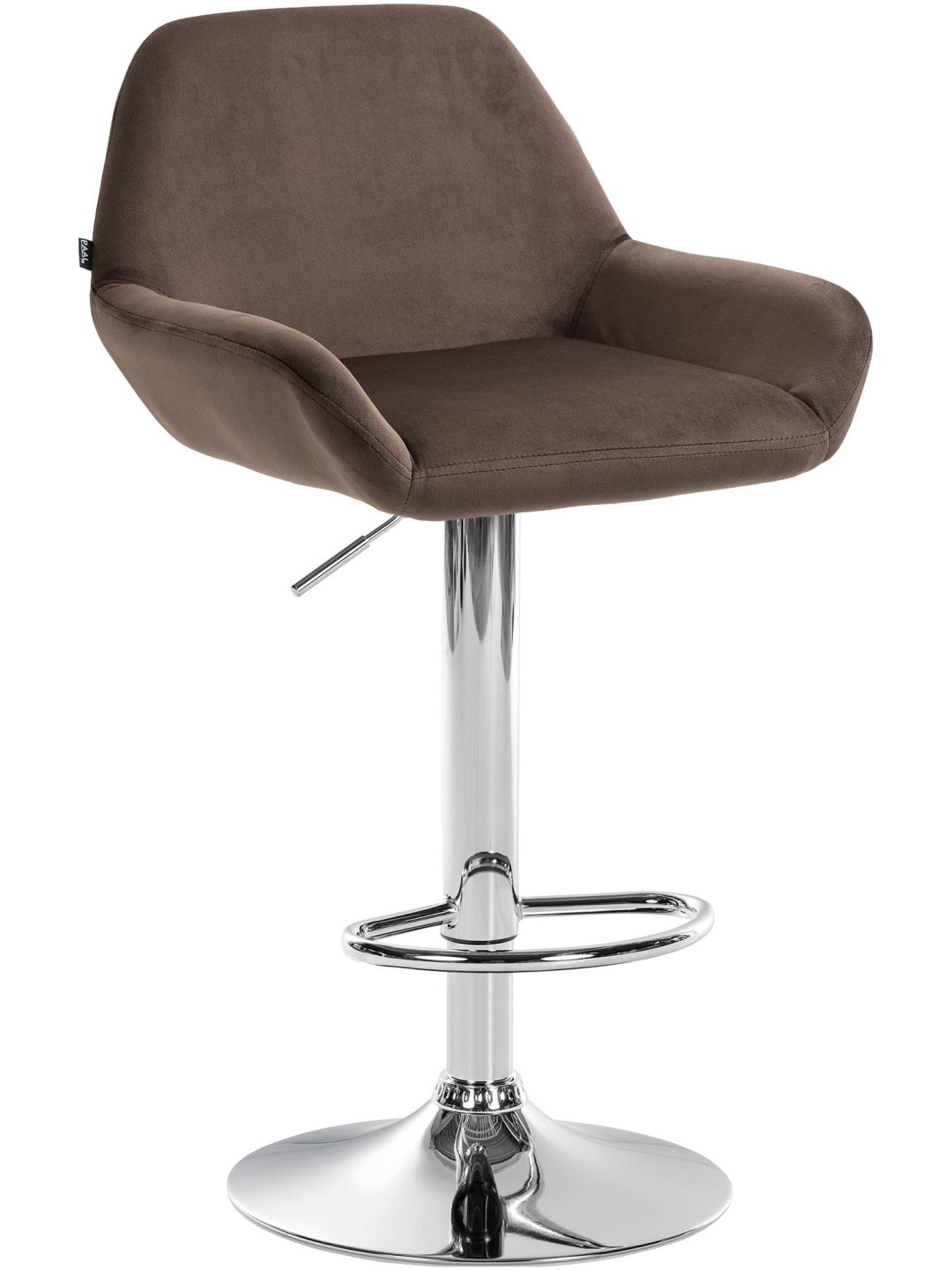 Scaun de bar Braga catifea crom, maro