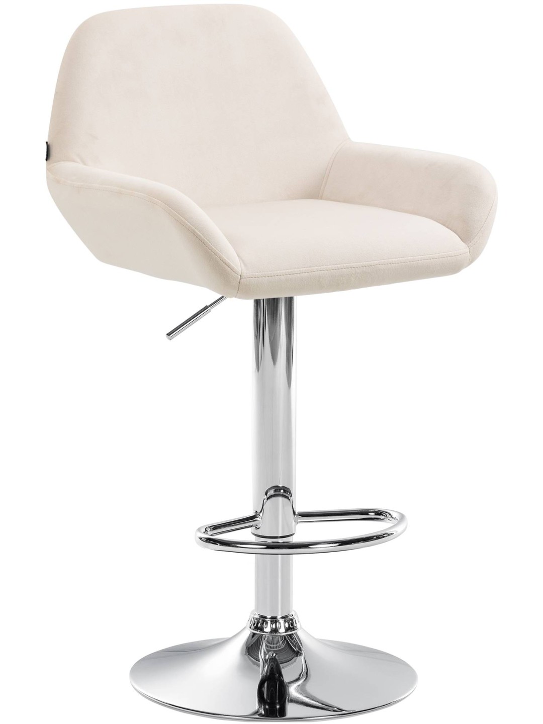 Scaun de bar Braga catifea crom, crem