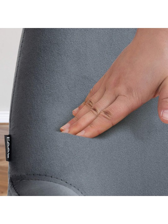 Scaun de bar Braga catifea, gri închis