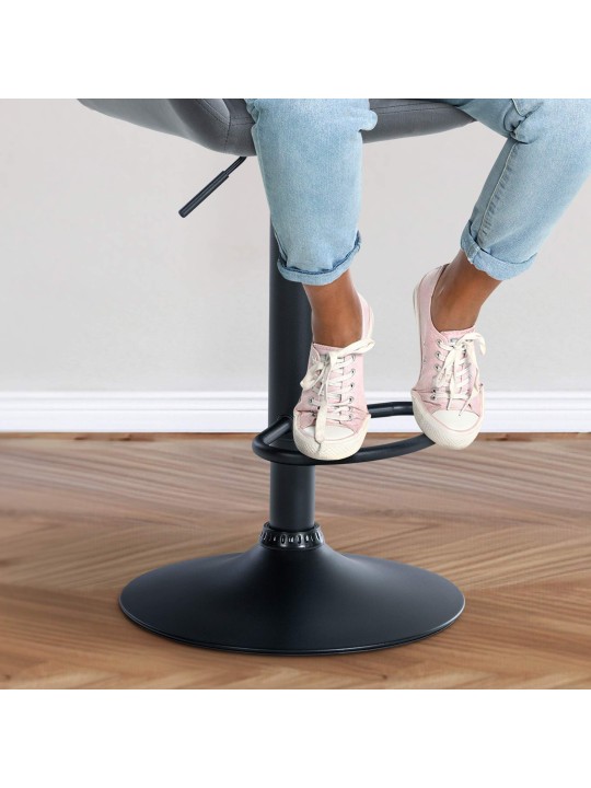 Scaun de bar Braga catifea, gri închis