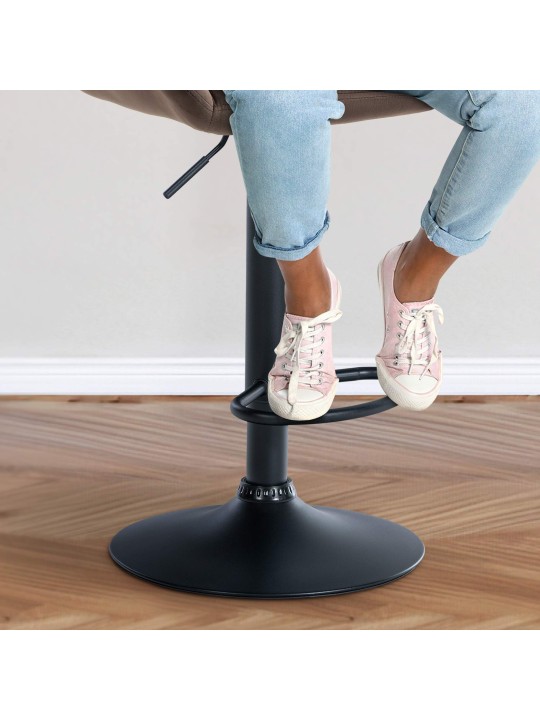 Scaun de bar Braga catifea, maro