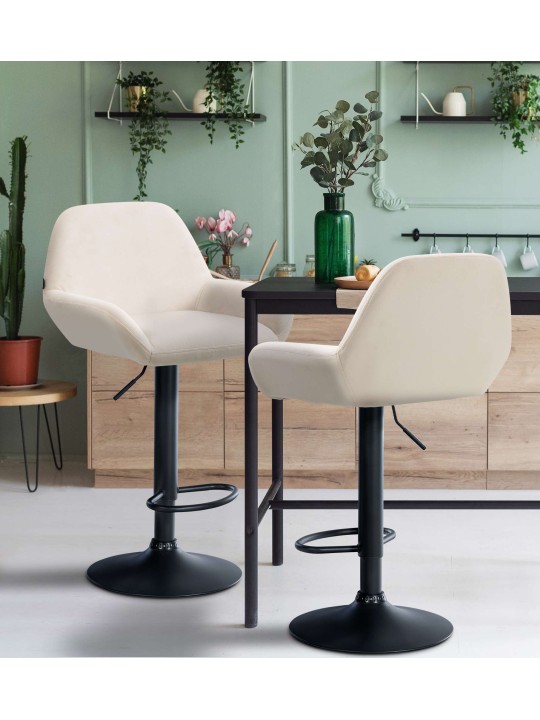 Scaun de bar Braga catifea, crem