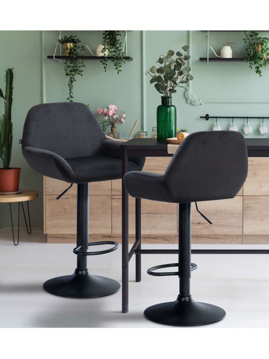 Scaun de bar Braga catifea, negru