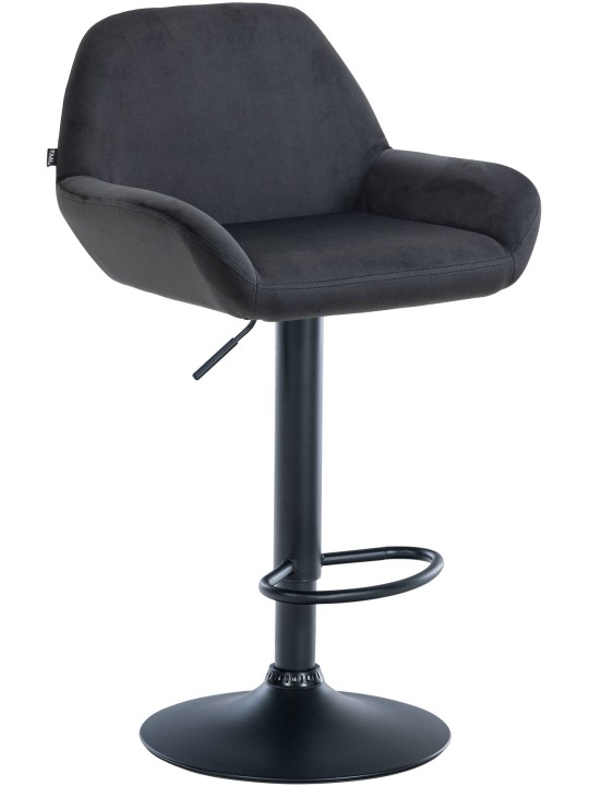 Scaun de bar Braga catifea, negru