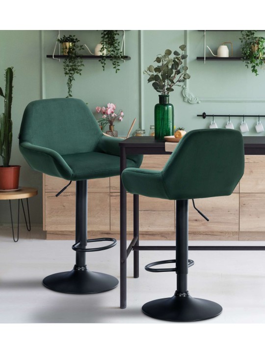 Scaun de bar Braga catifea, verde închis