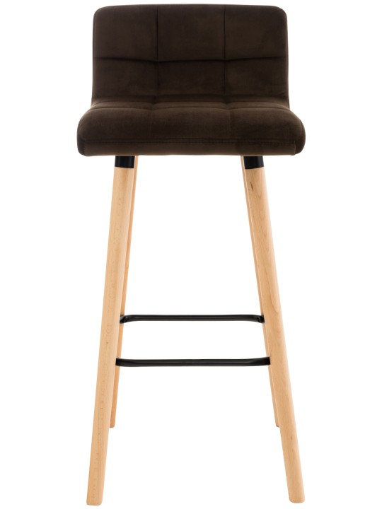 Scaun de bar Lincoln catifea, maro