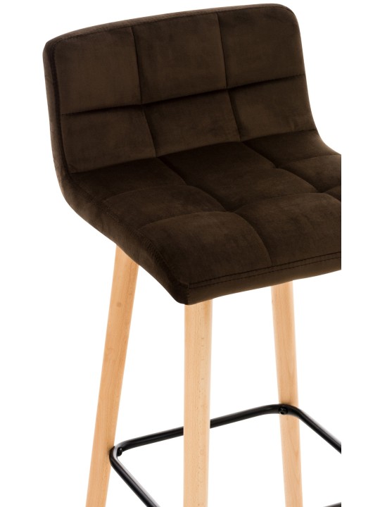 Scaun de bar Lincoln catifea, maro