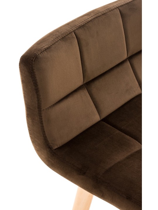 Scaun de bar Lincoln catifea, maro