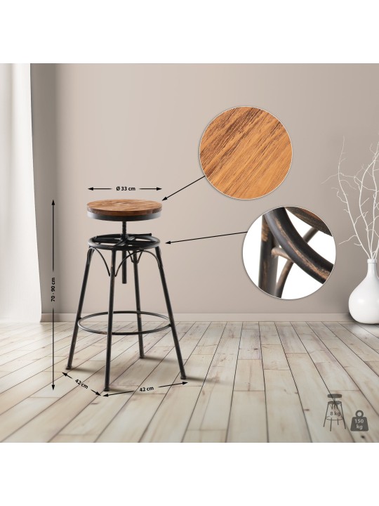 Set 2 taburete de bar Beam, bronz Set 2 taburete de bar Beam, bronz