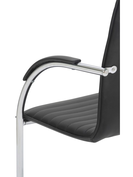 Scaun vizitator Tira piele artificiala, negru