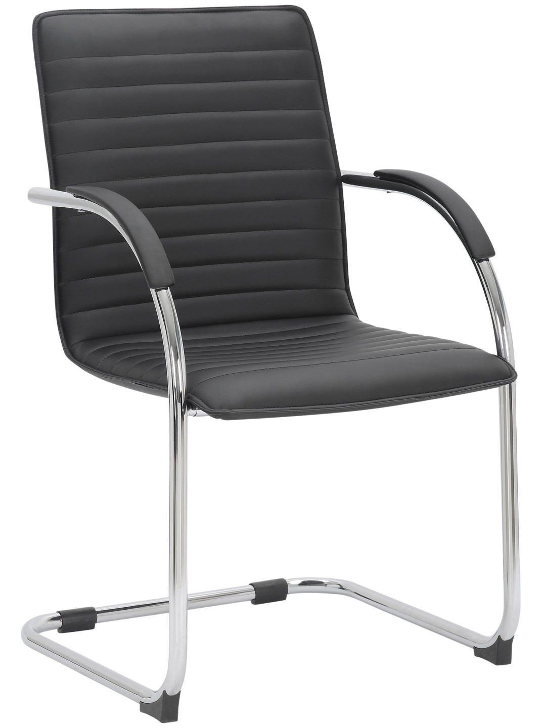 Scaun vizitator Tira piele artificiala, negru