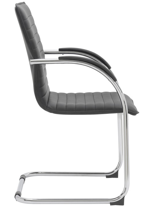 Scaun vizitator Tira piele artificiala, negru