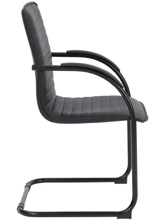 Scaun vizitator Tira piele artificiala, negru/negru