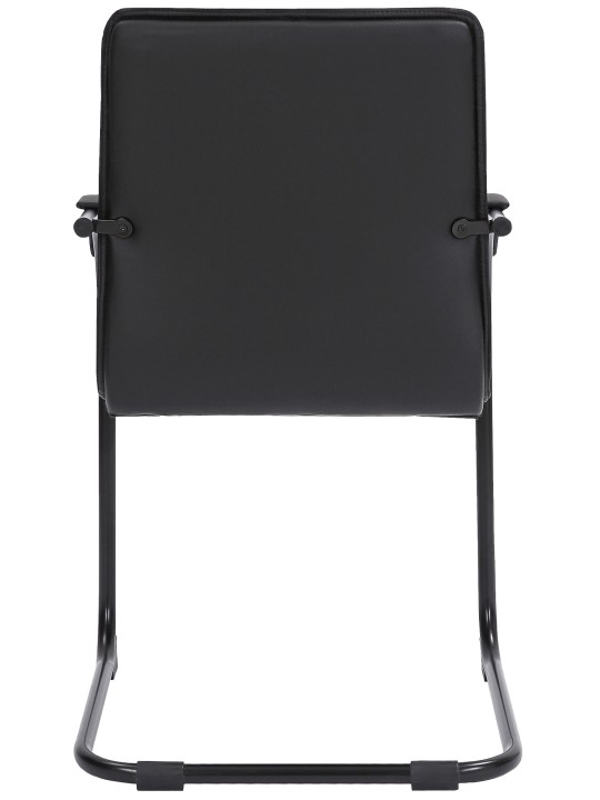 Scaun vizitator Tira piele artificiala, negru/negru