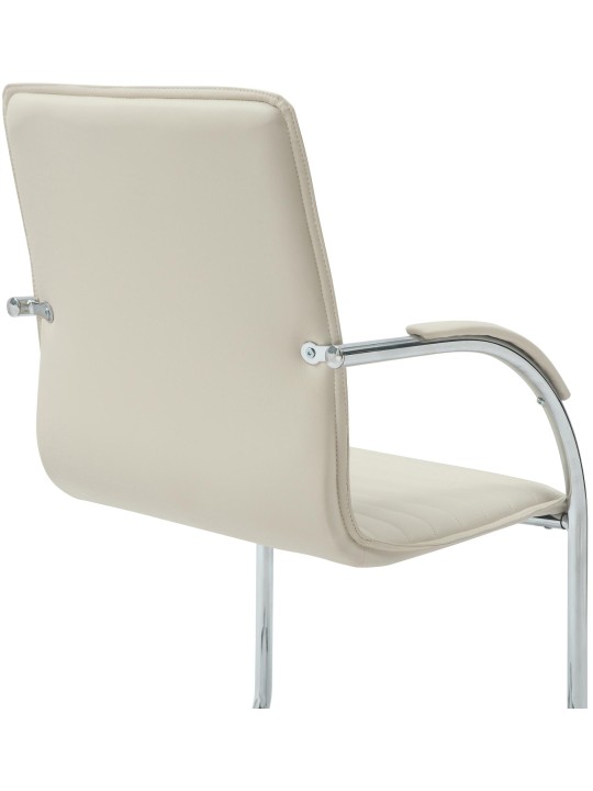 Scaun vizitator Tira piele artificiala, crem