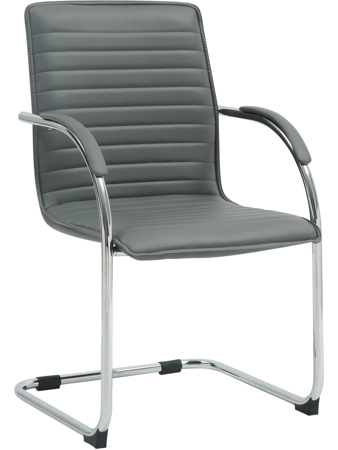Scaun vizitator Tira piele artificiala, gri