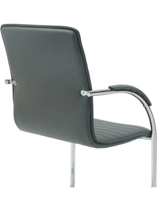 Scaun vizitator Tira piele artificiala, gri