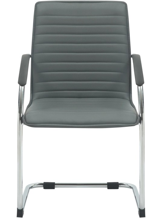 Scaun vizitator Tira piele artificiala, gri