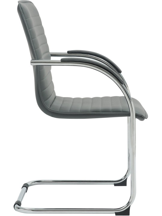 Scaun vizitator Tira piele artificiala, gri